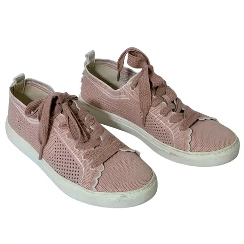Kate Spade New York Ainslee Pink Knit Scallop Detail Sneakers Women US 6.5
