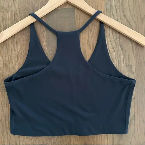 Girlfriend Collective Sustainable Cleo Halter Sports Bra Top Navy Blue Medium