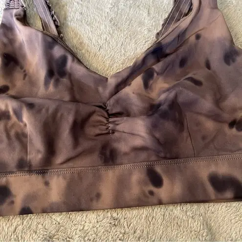 Joy Lab Brown Black Tie Dye Scrunch Sports Bra Athleisure Size Medium