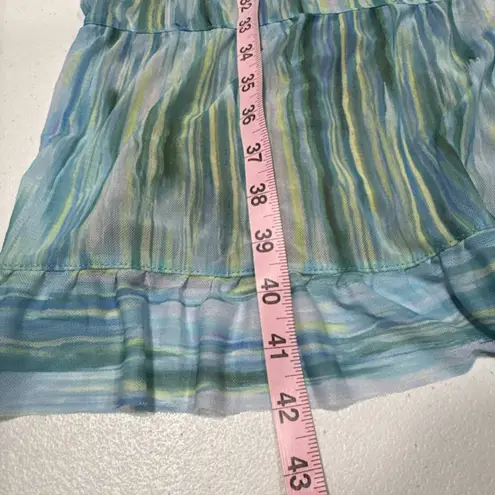 Isaac Mizrahi Live Always Isaac Printed Mesh Ruffle Dress Womens XL Art to Wear