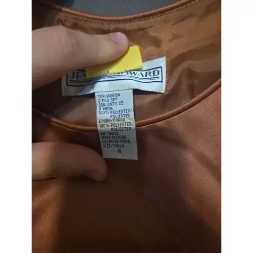 Jessica Howard Brown Satin Camisole, Vintage Lined Top, Women's Size 6, Office