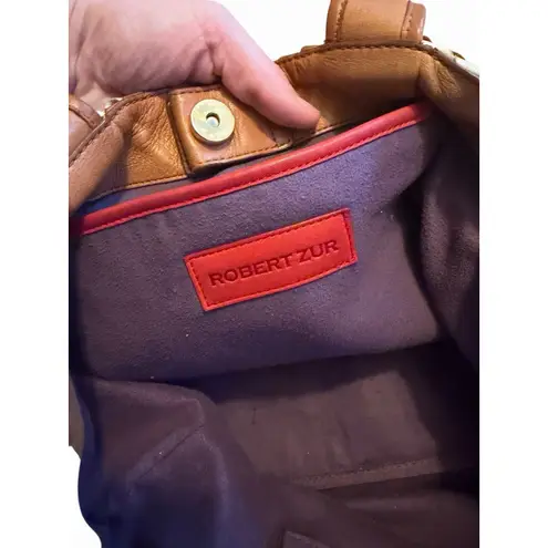 Robert Zur RINA Tote True Glove Leather Chestnut Brown & Beige Large Travel tote