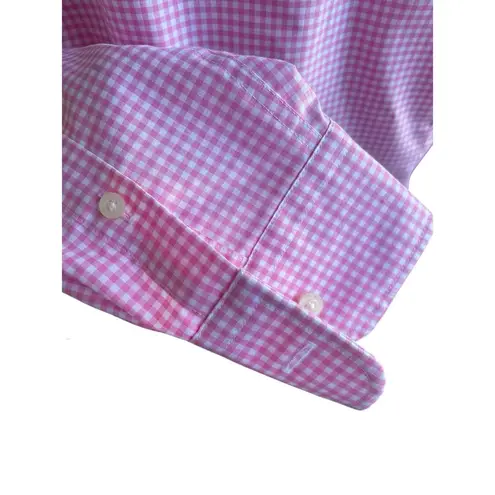 Lauren Ralph Lauren No Iron Button Down Shirt Pink/ White M Pink Size M