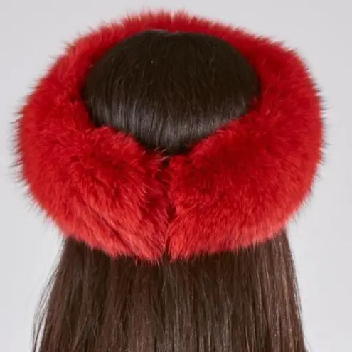 🔥Red Fox Fur Headband Red