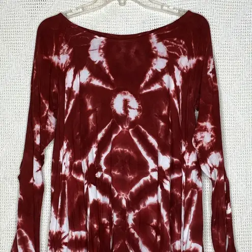 One Teaspoon  Tie Dye High Low Tunic Red