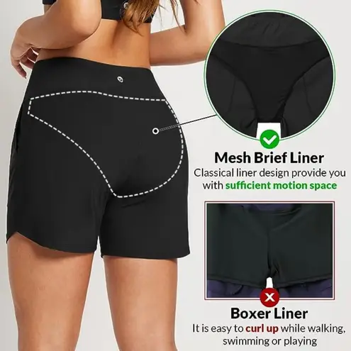 Baleaf Swim Board Shorts 2XL NWT 5" High Waisted Quick Dry Beach Pool Swim Ocean