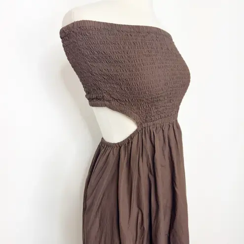 Faithfull the Brand Deva Midi Dress Dark Chocolate US 10 XL