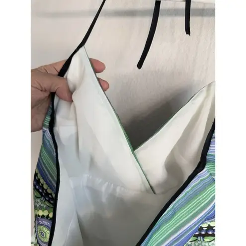 Kay Unger Women's 100% Silk Mixed Print Halter Dress Size 2 Multiprint Party