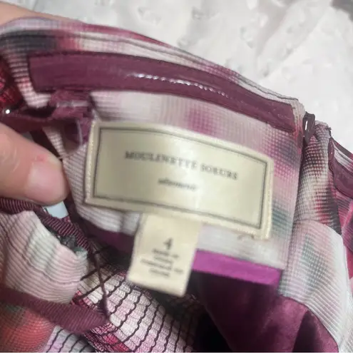 Moulinette Soeurs Pink Red Strapless Sheath Dress sz 4