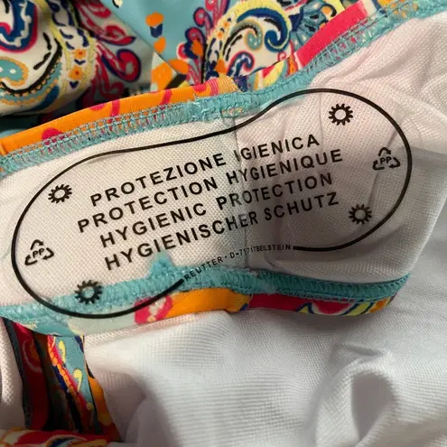 Jess Lea Bandeau Paisley Bikini Mid Rise Size M New With Tags Blue Size M