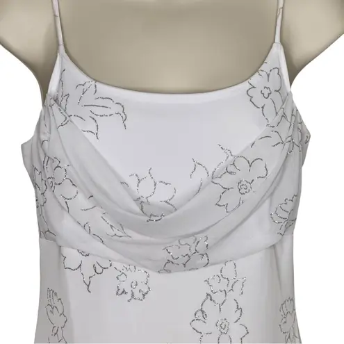 Taboo Elegant White Glitter Floral Maxi Formal Dress Women’s Size L