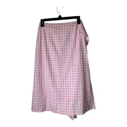 Sökie Collective Skirt Women Small Pink White Gingham Ruffle Midi NWT Preppy