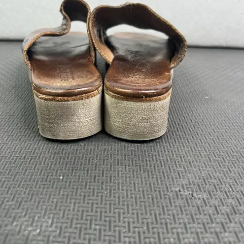 Bed|Stu Brown Leather Platform Slide Sandals Handmade Women's 7.5 Slide Boho