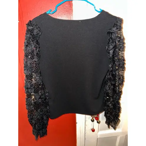 Vine & Love Floral Embroidered Ruffle Sleeve Detail Square Neck Blouse VT60301