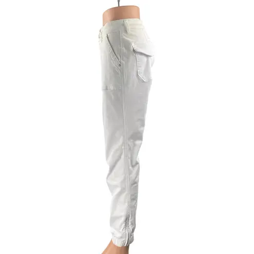 Mavi Women's White Mid Rise Slim Fit Straight Casual Cargo Denim Jeans Size M Size M