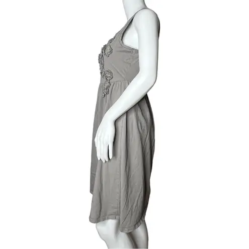 Garnet Hill Womens Florette Tank Dress Gray Fit & Flare Sleeveless Scoop Neck