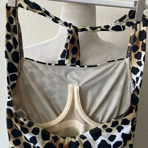 MiracleSuit Cheetah Halter Square Neck Ruched Slimming One-Piece Swimsuit 12