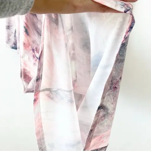 Karen Millen Marble Print Jersey Long Sleeve Maxi Dress in Pink