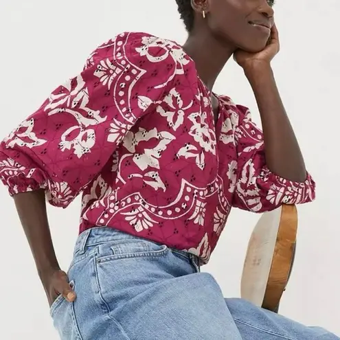 Fat Face UK NWT ImogenāBroserie eyelet blouse 2 Pink