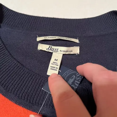 G.H. Bass & Co. colorblock striped cardigan Womens Size Medium NEW Blue