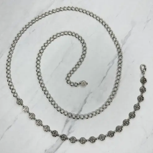 Skinny Dime Silver Tone Belly Body Metal Chain Link Belt OS One Size