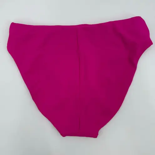 Robin Piccone Ava Bikini Bottom Size Small NEW High Waist Solid Pink Swim NWOT