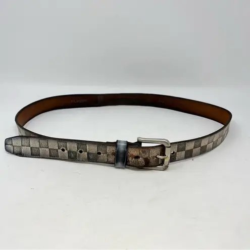 Levi's  Check‎ Print Leather Belt Size M 34-36