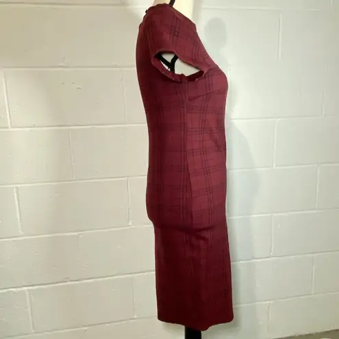 Bishop and Young Ellie Burgundy & Black Plaid Mini Dress