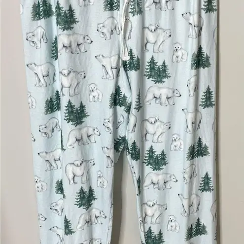 P.J. Salvage Women’s Pajama Jogger Pants Polar Bear Ice Blue Large New With Tags