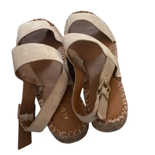 ALOHAS Women's Double Strap Leather Espadrilles beige 41 NWOT