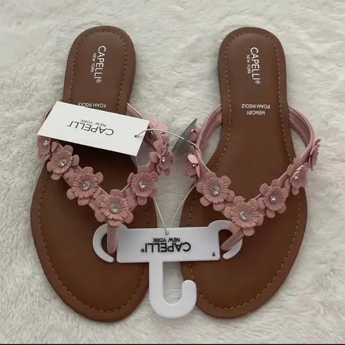 Capelli New York Capelli NY Women's Floral Blush Pink Flip-Flop Sandal, 9