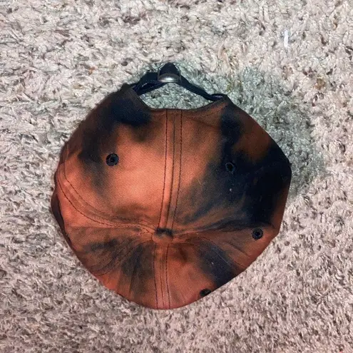 Anvil Black and Orange Bleach Dyed Bee Adustable Baseball Hat New