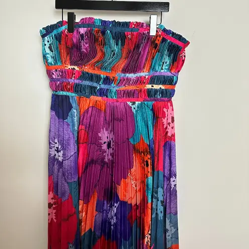 Hutch Sabina Floral Tiered Plissé Gown in Multi Size US 12