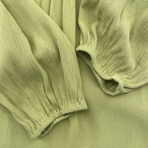 Terra & Sky 2X Peasant Top Crinkle Long Sleeve Woven Apple Juice Yellow Gold