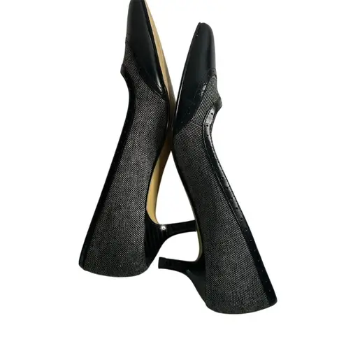 Isaac Mizrahi Women's Black Gray Pointed Toe Pumps Size 8 Formal Heel
