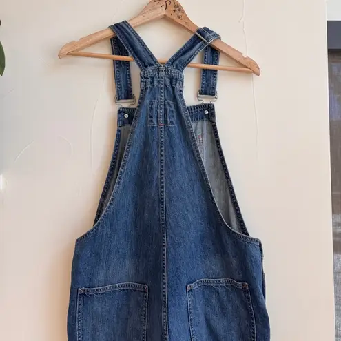 Gap  Medium Wash Blue Denim Overalls Adjustable Straight Leg Womens Size M