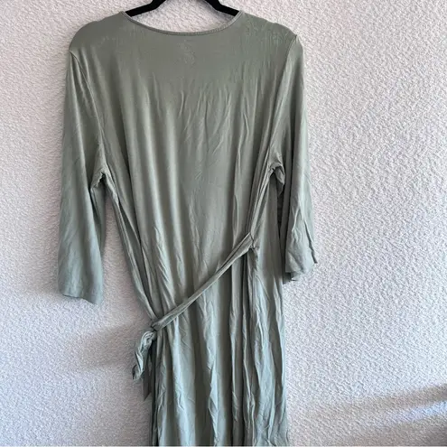 Caden Lane Women’s Bamboo Green Solid Wrap Crossover Maternity Robe One Size Size undefined