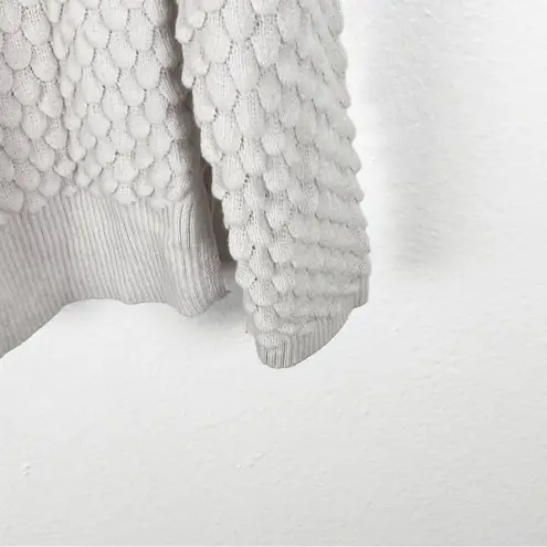 French Connection  Off White Wool Blend Mesh Sleeves Textured Sweater, Size Small - Image 9