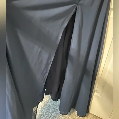 Lulu's Heavenly Hues Elegant Navy Blue Sleeveless Maxi Dress Slit Size Small