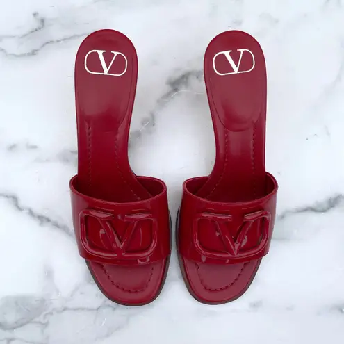 Valentino Garavani Vlogo red patent leather slide sandal size IT 36 US 6