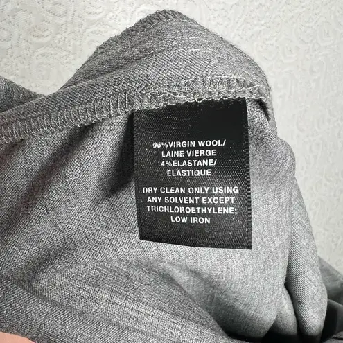 Lafayette 148 New York Barrow Gray Wool Blend Dress Pants Size 8 Has Hole