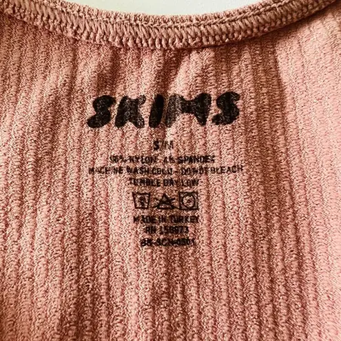 SKIMS Rose Clay Stretch Rib Scoop Neck Tank Bodysuit - S/M