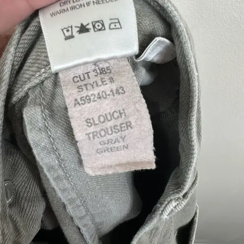 AMO Slouch Trouser in Gray Green Womens 28 Cropped Cotton Blend Jeans Pants