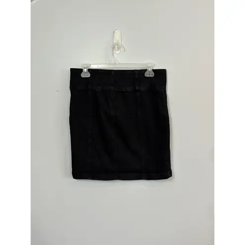 SO Mini Skirt Black Denim Size 13/31W Side Zip Detail Women's