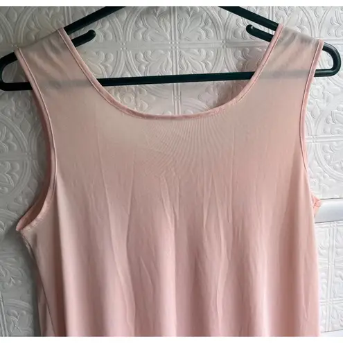 Vintage long peach nightgown lace ruched front size M Pink Size M