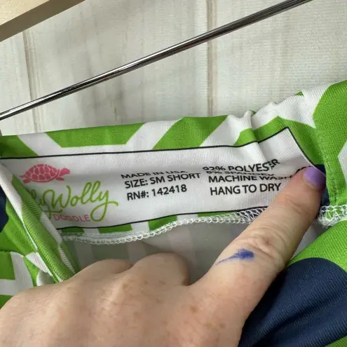 Lolly Wolly Doodle Women’s Small Short Green Patterned Wide Leg Stretchy Pants