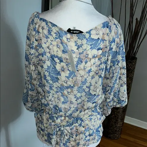 Sugar Lips  Blue Floral Blouse