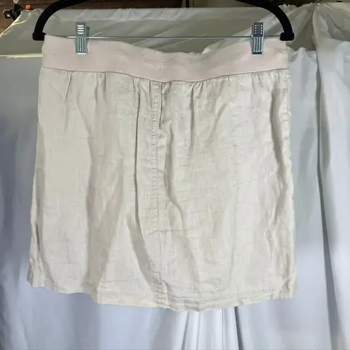 Company Ellen Tracy Linen Blend Skort Beige Drawstring Waist Lined Size S Tan