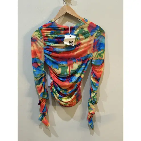 NWT SER.O.YA Janey Multicolor Top Size XS Abstract Palm SER. O. YA