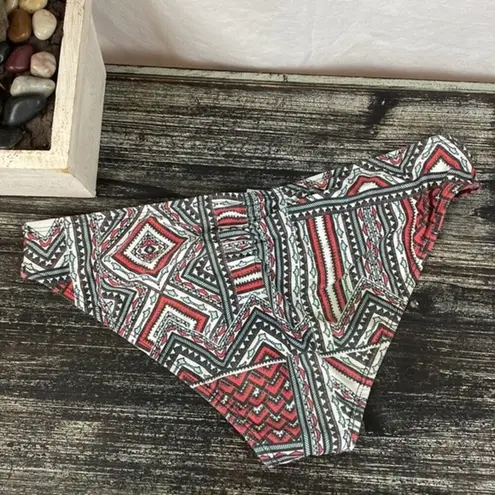 l*space L  White Tribal Print Bikini Swim Suit Full Cut Cover Bottoms L